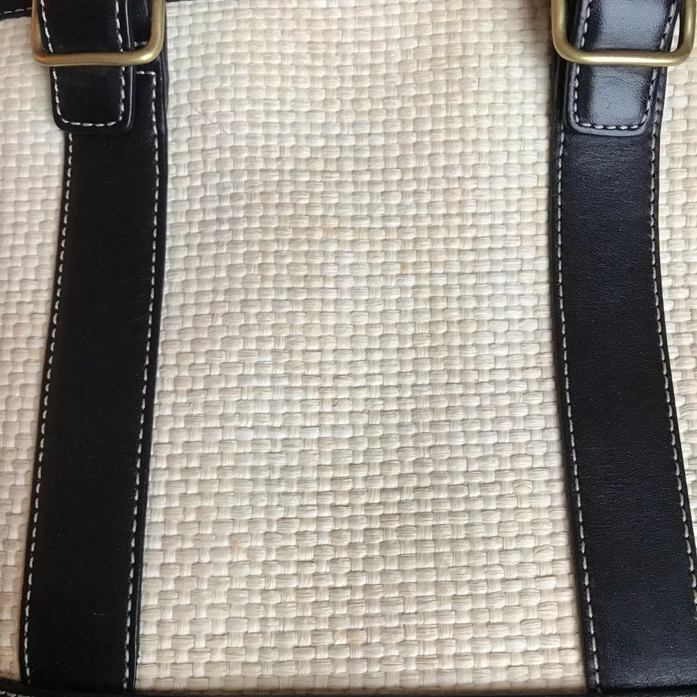 Coach Legacy Vintage Straw And Leather Small Tote, 8909 - Picture 13 of 15